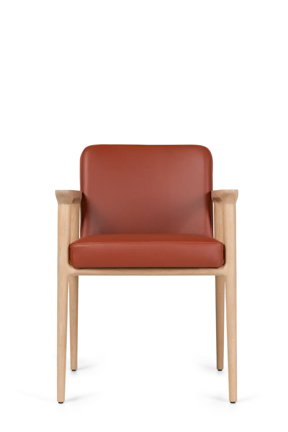 Zio Dining Chair Spectrum terracotta with white wash legs front view